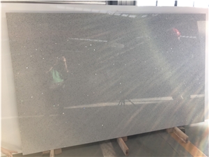 Premium Quality Light Grey Quartz Slab With Coarse Particle