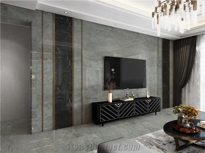 Dark Grey Marble Stone Jazz Grey Marble Interior Wall Tiles