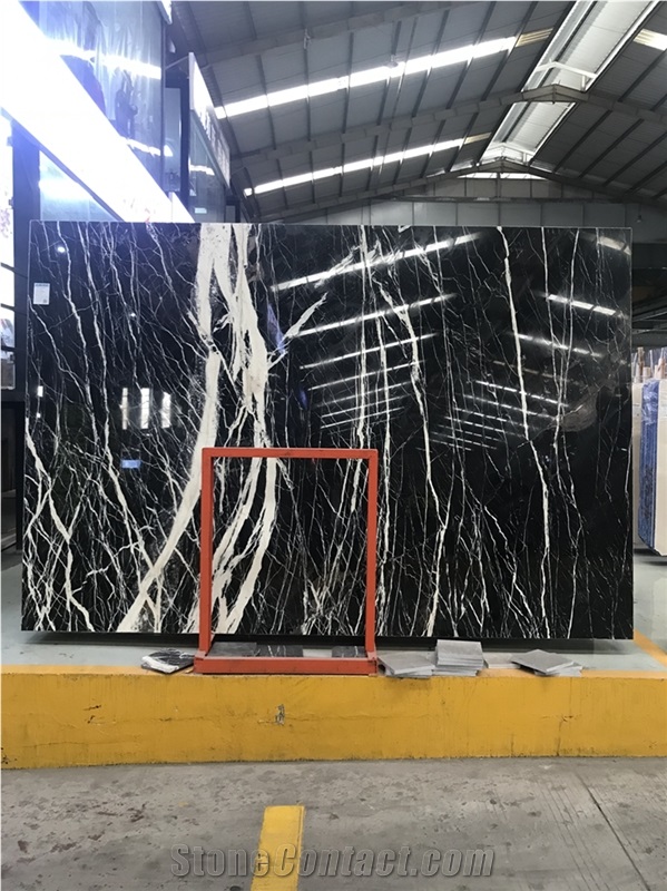 Nero Marquina Marble Slab&Tiles For Project