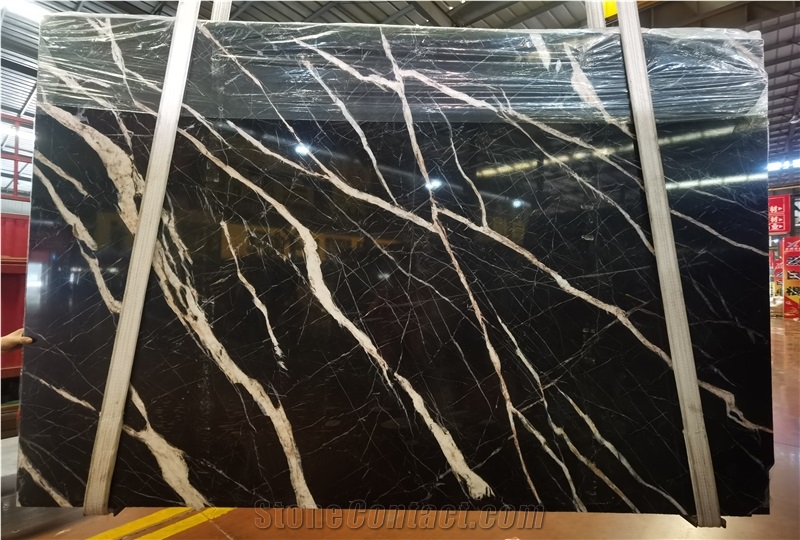 Premium Quality Nero Marquina Marble Slab For Project