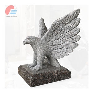 Dakota Mahogany Granite Eagle Carving Statue Headstone