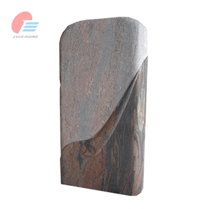 European German Style Aurora Granite Upright Headstone