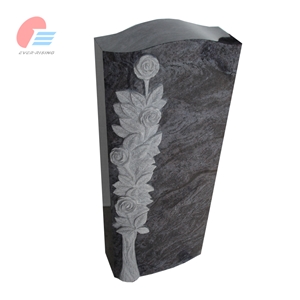 Germany Style Vizag Blue Granite Ogee Top Headstone