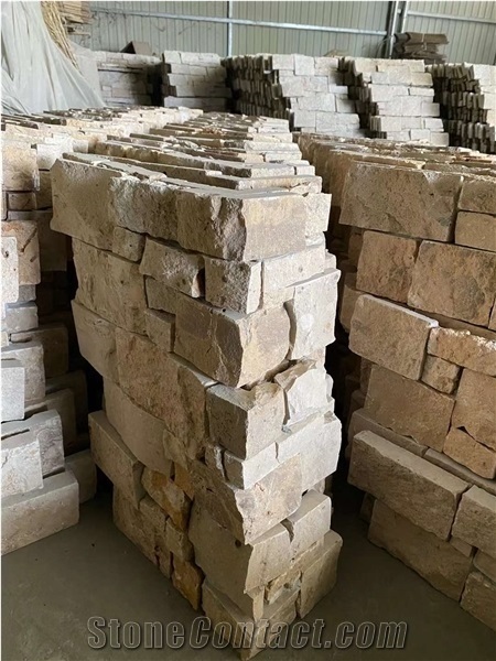 Hot Sales Yellow Faux Limestone Side Clay Culture Stone