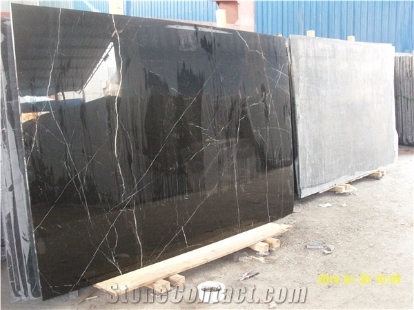 China Original Black Marquina Marble Slab