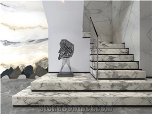 Hot Sale Calacatta Carrara White Marble For Stairs Project