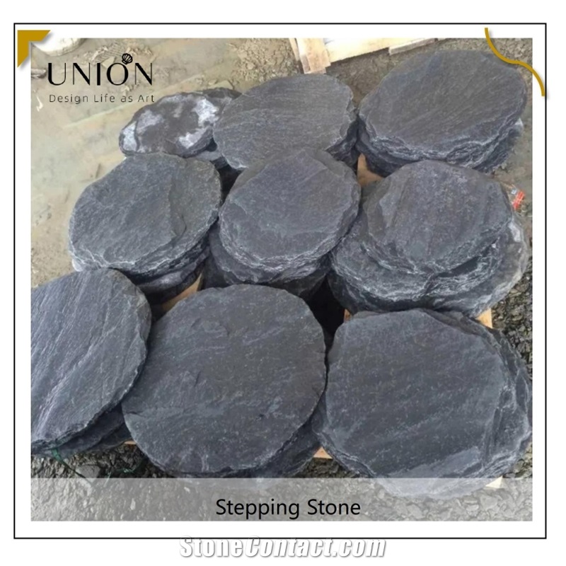 UNION DECO Natural Black Slate Landscaping Stepping Stones