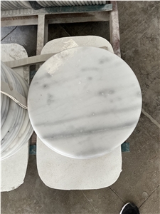 Guangxi White Marble Coffee Table Top Home Decor