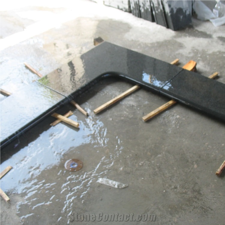 Anti-Slip Finish Black Granite Swimming Pool Coping Stone