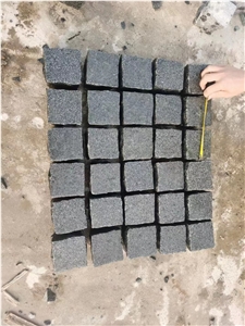 Sd G654 Black Granite Cube Stone Cobbles For Paving