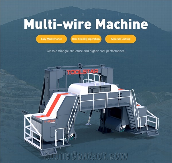 High Efficiency Multi-Wire Saw Machine For Stone Slab Cutting