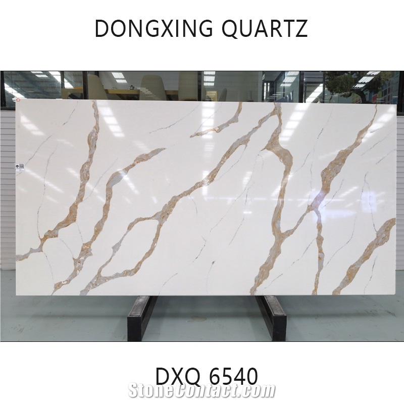DXQ6540 Calacatta Gold Vein Artificial Marble Quartz Stone