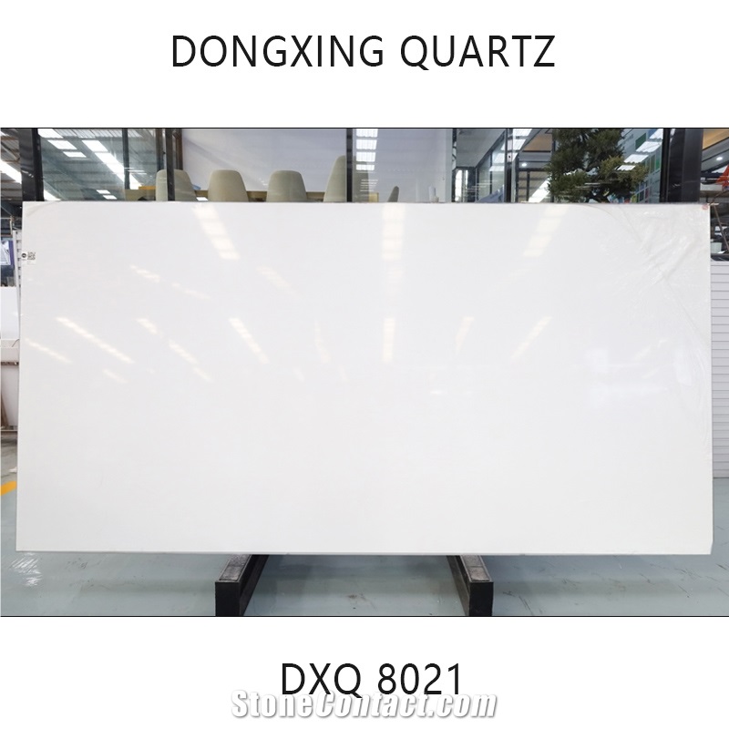 DXQ8021 Super White Quartz Stone Slabs Tiles