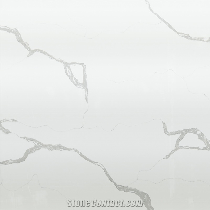 DXQ8026 Carrara White Quartz Polished Slabs