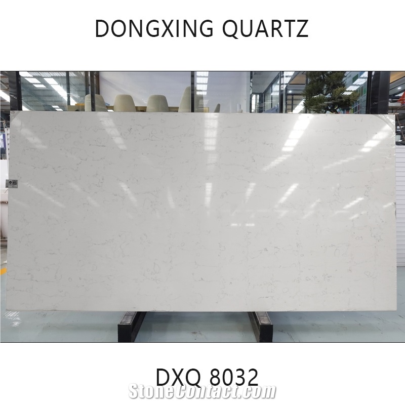 DXQ8032 Thin Vein White Slab Modern Quartz