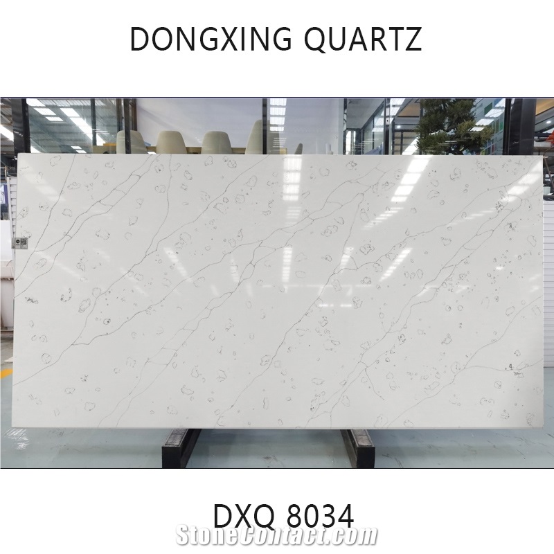 DXQ8034 White Calacatta Super Thin Vein High Quartz