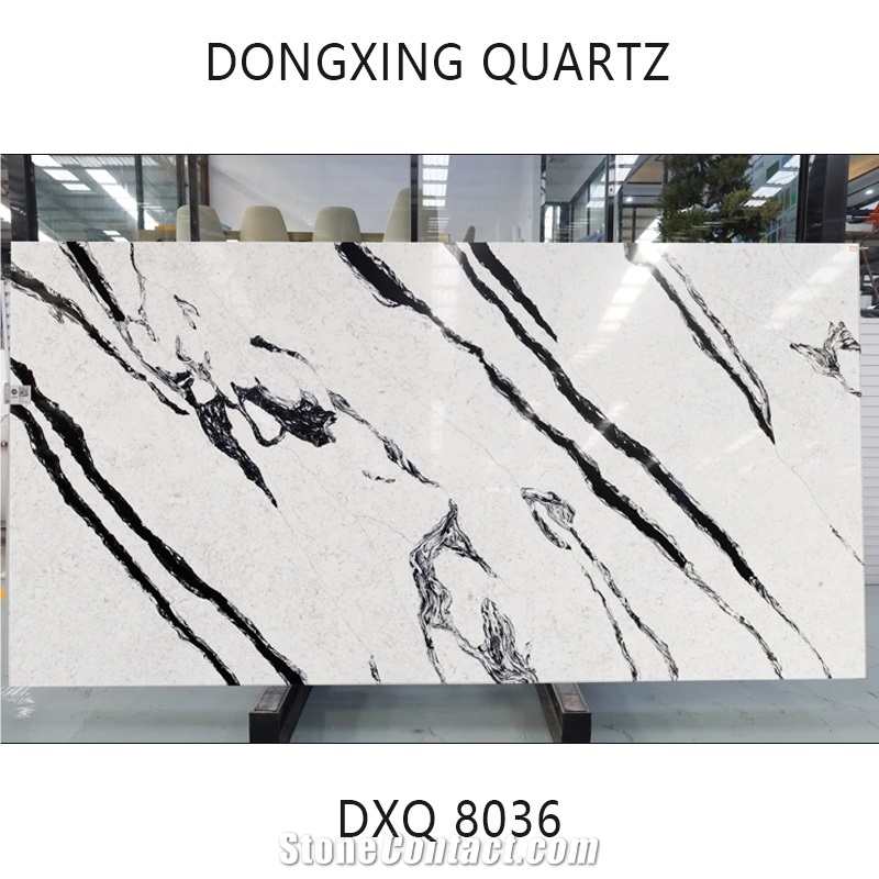 DXQ8036 Carrara Black Vein Quartz Stone Tile