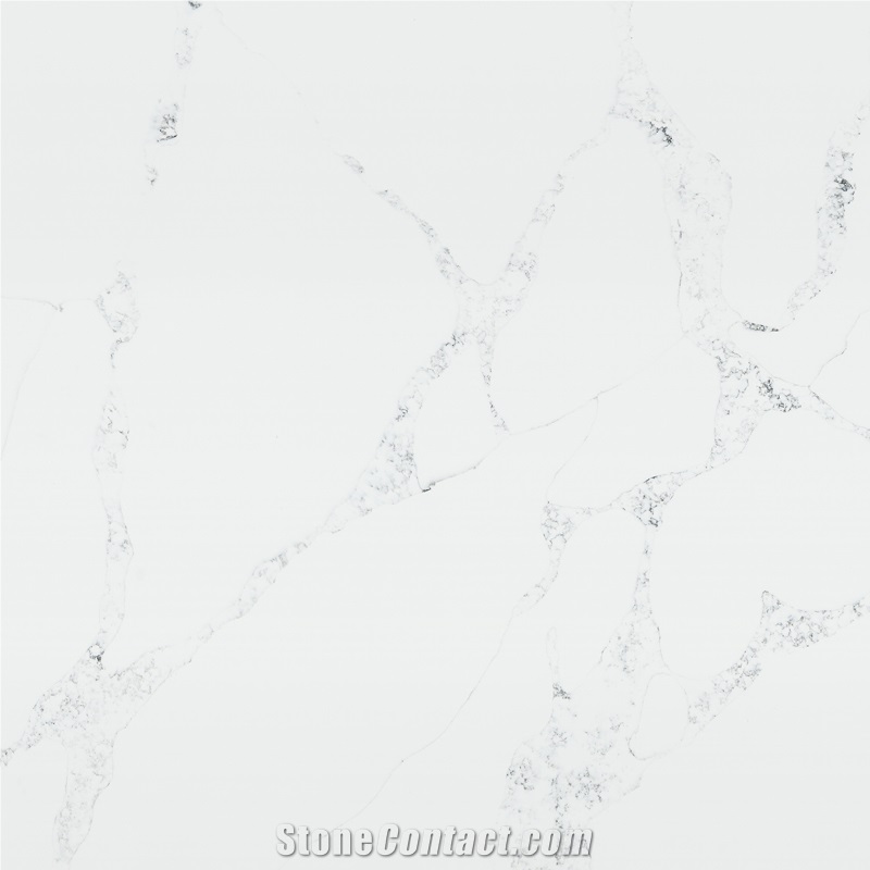 DXQ9042 Calacatta White Blur Vein Artificial Quartz Stone