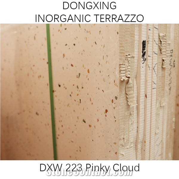 DXW223 Rainbow Hills Terrazzo Pink Big Slab Tile