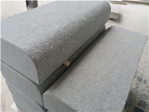 Grey Granite Kerbs 100X40x20cm, Edge R=20Cm, Shotblasted Kerbstone
