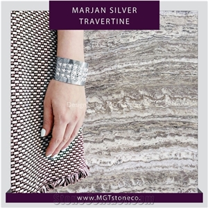 Marjan Silver Travertine Tile & Slab