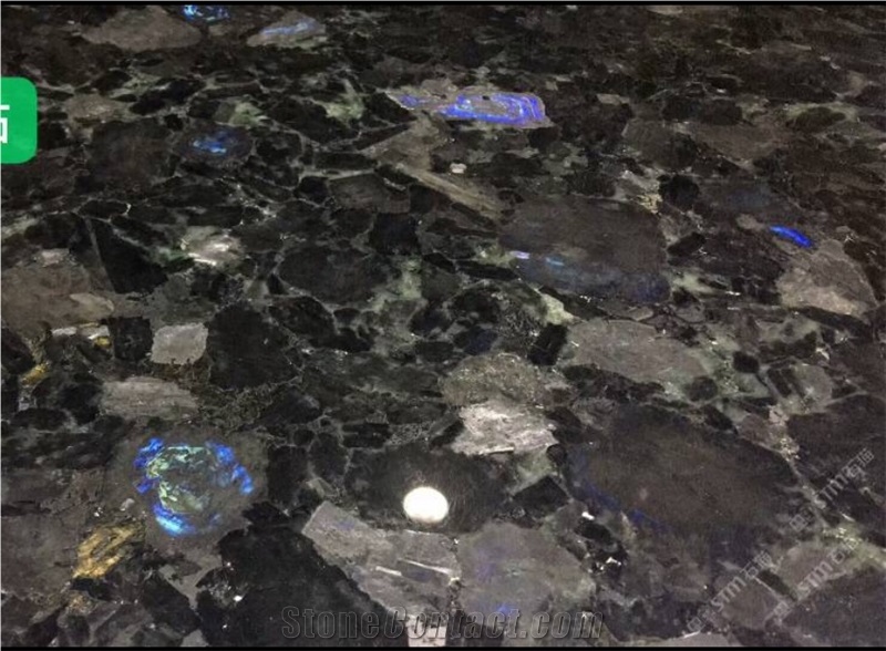 Polished Glazed Surface Volga Blue Granite Slabs