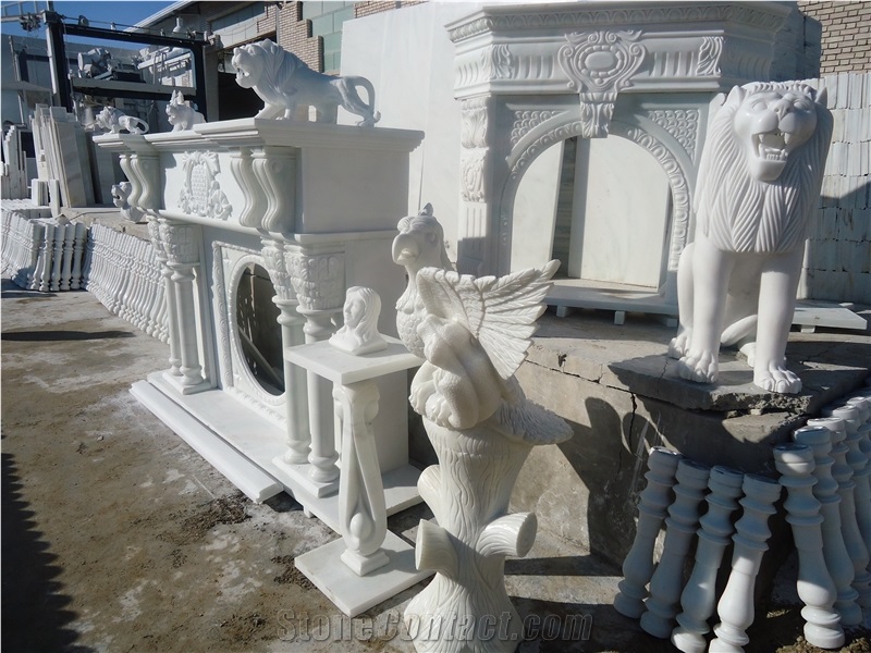 Decorative White Marble Stone Balustrades, Railings