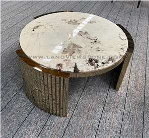 Patagonia Granite Side Table Top With Metal Legs