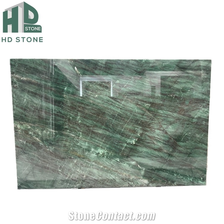 Natural Luxury Royal Green Emerald Quartzite Stone Slab