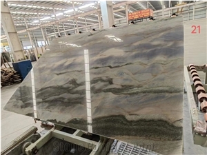 Brazil Admiral Blue Quartzite Big Size Slabs For Living Room