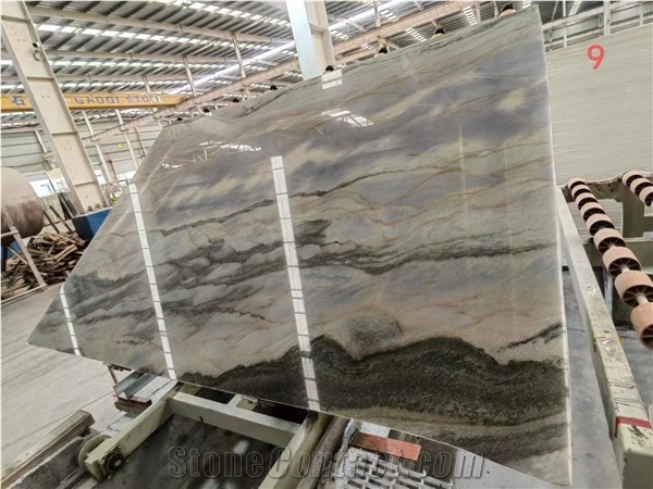 Brazil Admiral Blue Quartzite Big Size Slabs For Living Room