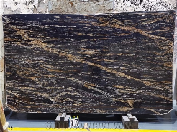 Brazil Black Cosmic Granite Standard Size Slabs For Outdoor