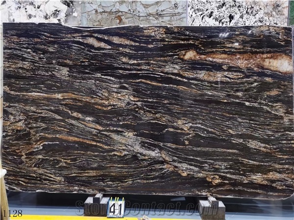 Brazil Black Cosmic Granite Standard Size Slabs For Outdoor