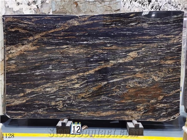 Brazil Black Fusion Granite Large Size Slabs 2.0Cm Polished