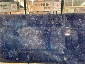 Brazil Blue Sodalite Granite Polished Big Slabs For Initerior Use