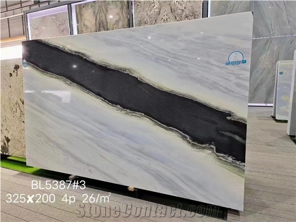 Brazil Dalmata Marble Panda Black Polished 1.8Cm Slabs Tile