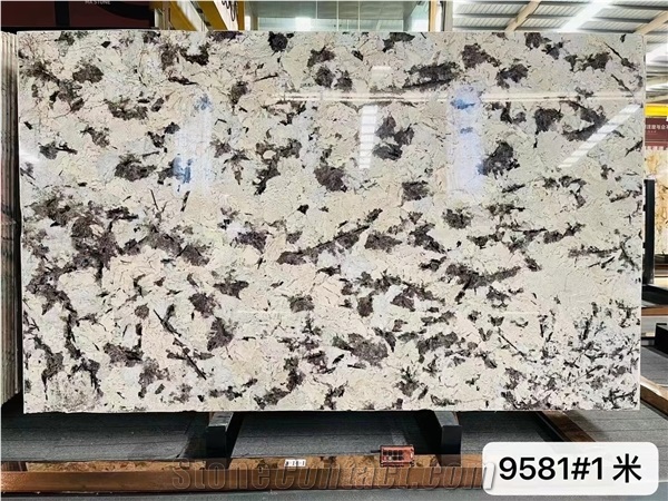 Brazil Everest White Granite Large Size Slabs 2.0Cm Polished