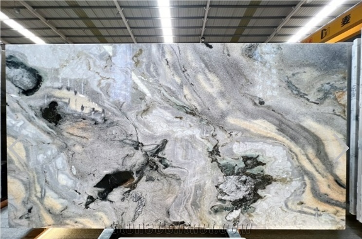 Brazil Thunder Cloud Marble Semi White Big Slab For Wall