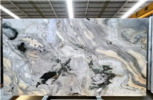 Brazil Thunder Cloud Marble Semi White Big Slab For Wall