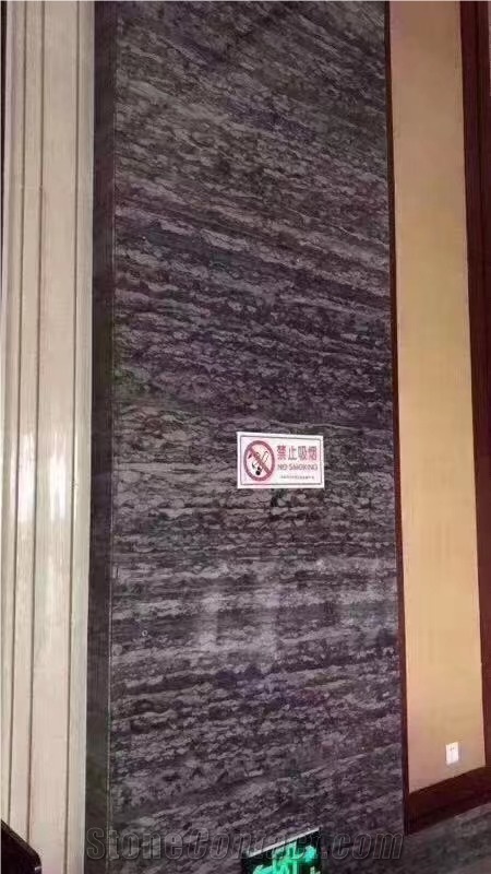 China Black Illusion Marble Matrix Grey Ink Jade Slab Tile