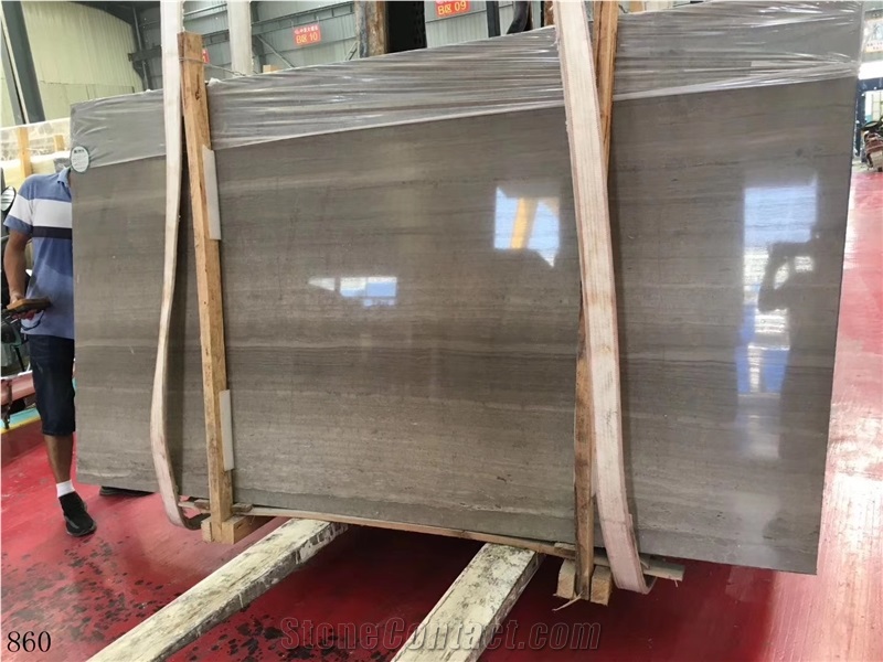 China Coffee Wood Grain Slabs Polished Surface Wall Covering