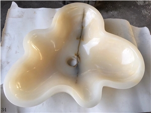 China Onyx Basins And Sinks For Bathroom Decoration