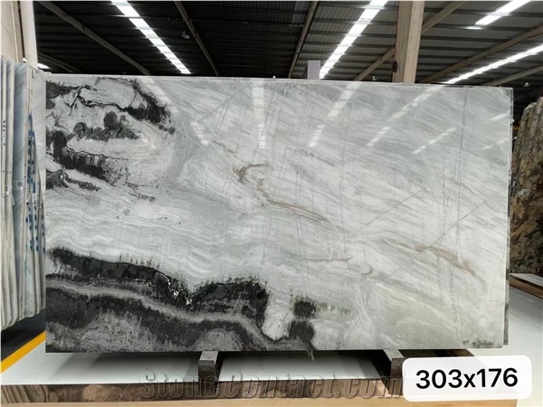 China Panda White Marble Large Slabs For Living Design Use
