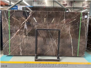 Chinese Brown Gold Marble Big Size Polished Slabs 1.8Cm
