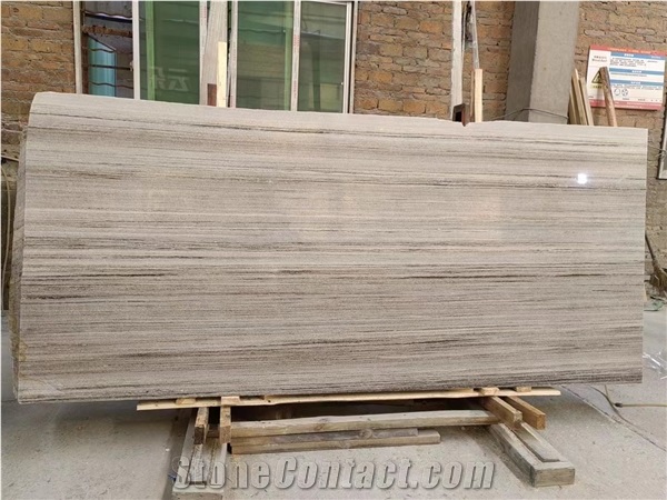 Chinese Crystal Wood Grain Marble Standard Slabs Polished