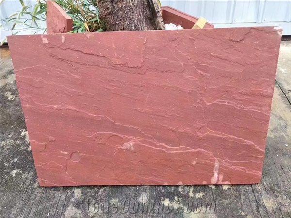 India Agra Red Sandstone Small Size Slabs For Outdoor Design