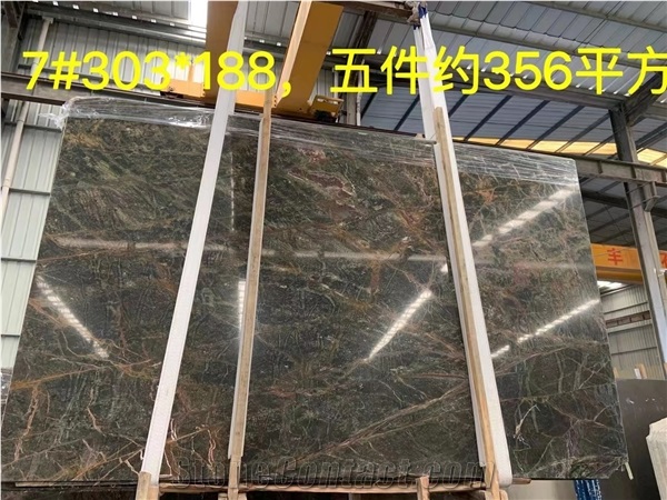 India Rain Forest Marble Big Size Slabs For Interior Design