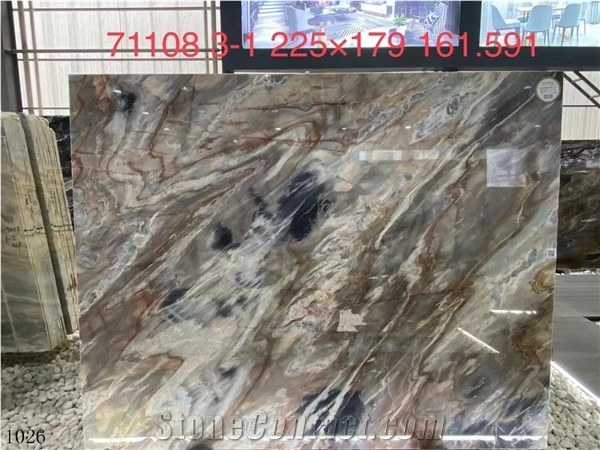 Myanmar Yinxun Palissandro Marble 1.8 Cm Bookmatched Slab