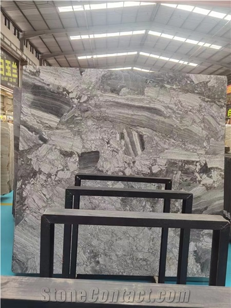Turkey Silver Breccia Marble Polished Slabs For Living Room