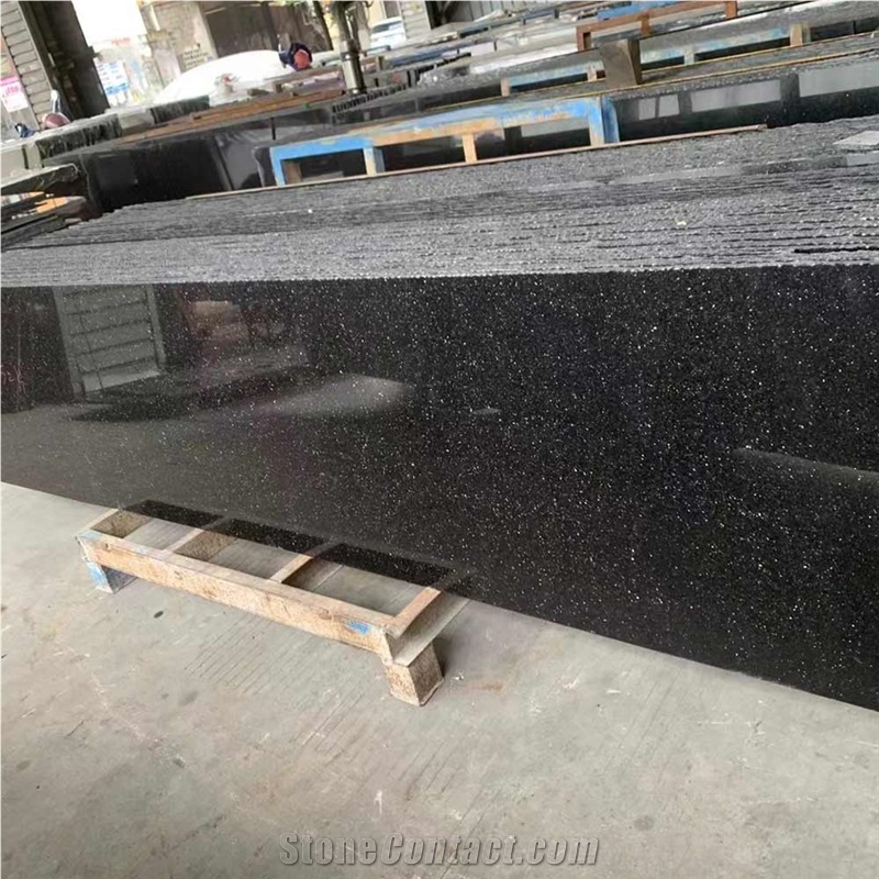 Black Galaxy Granite Slabs For Kitchen Countertops